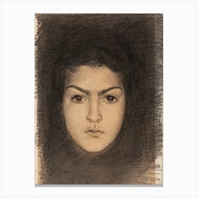 Head Of A Woman Front, John Singer Sargent Canvas Print