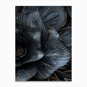 Black And Gold Flower 1 Canvas Print