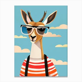 Little Gazelle 2 Wearing Sunglasses Canvas Print