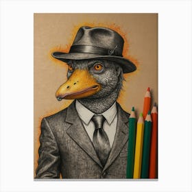Duck In A Suit Canvas Print