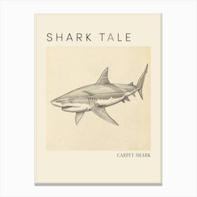 Carpet Shark Vintage Illustration 4 Poster Canvas Print