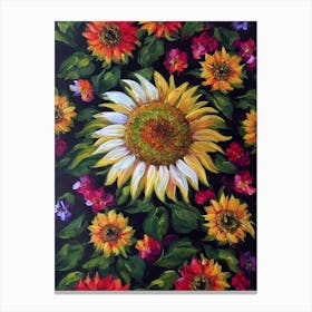 Sunflower Still Life Oil Painting Flower Canvas Print