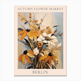 Autumn Flower Market Poster Berlin Canvas Print