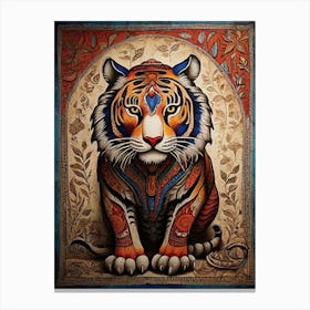 Default Traditional Madhubani Style Painting Of A Tiger On A T 0 Canvas Print