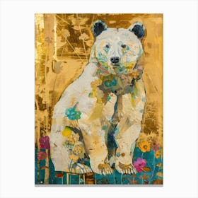 Bear Gold Effect Collage 2 Canvas Print