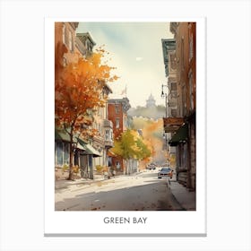 Green Bay Watercolor 1travel Poster Canvas Print