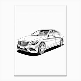 Mercedes Benz S Class Line Drawing 10 Canvas Print