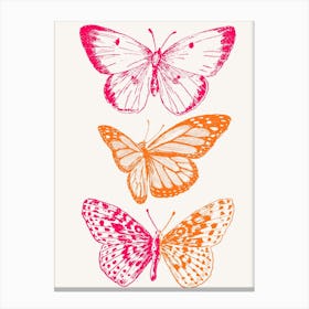 Butterflies In Pink And Orange Canvas Print