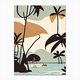 Koh Kood Thailand Muted Pastel Tropical Destination Canvas Print