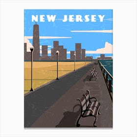 New Jersey, USA — Retro travel minimalist poster Canvas Print