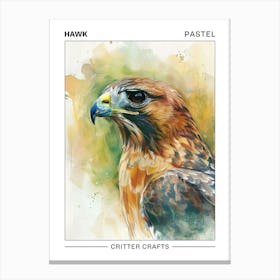 Hawk Pastel Watercolour 1 Poster Stampe su tela