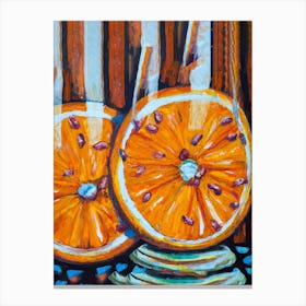 Orange Juice Cocktail Detail Oil Painting Canvas Print