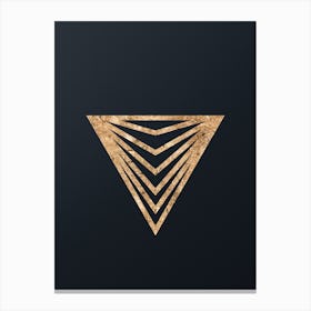 Geometric Gold Glyph Abstract on Dark Teal n.0483 Canvas Print