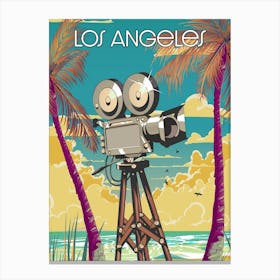 Vintage Los Angeles Movie Camera Canvas Print