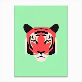 Striped Prowess Tiger Retro Poster Canvas Print