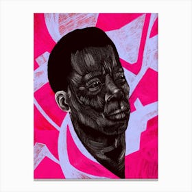 James Baldwin. Afrofuturism, pink Canvas Print