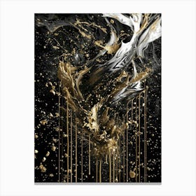 Gold And Black 74 Canvas Print