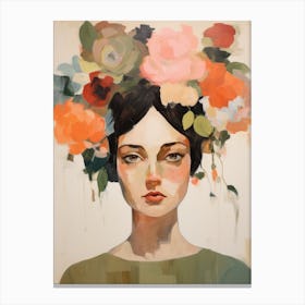 'Floral Head' Canvas Print