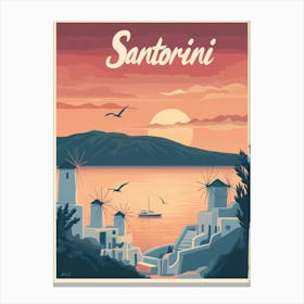 Aihrgdesign A Classic 1960s Travel Poster For Santorini 1 Canvas Print