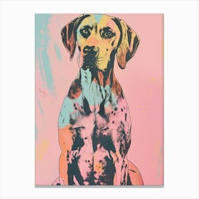 Colourful American Hound Dog Abstract Line Illustration 2 Canvas Print