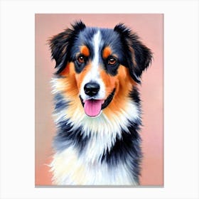 Australian Shepherd 5 Watercolour dog Canvas Print