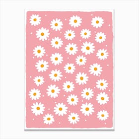 Pink Daisy Print Canvas Print