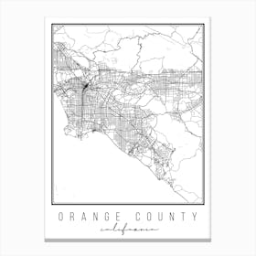 Orange County California Street Map Canvas Print