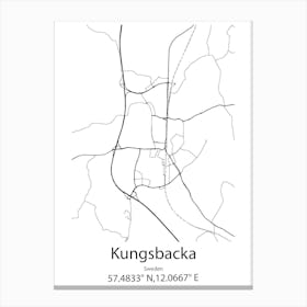 Kungsbacka,Sweden Minimalist Map Canvas Print