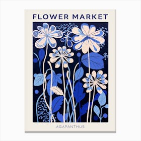 Blue Flower Market Poster Agapanthus 2 Canvas Print