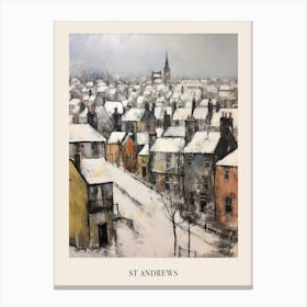 Vintage Winter Painting Poster St Andrews United Kingdom 1 Canvas Print