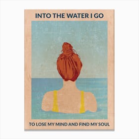 Into The Water (Redhead) Canvas Print