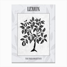 Lemon Tree Simple Geometric Nature Stencil 3 Poster Canvas Print