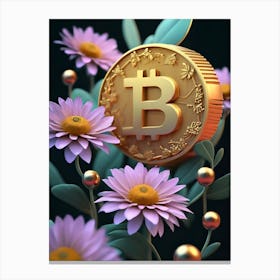 Bitcoin Flower Canvas Print