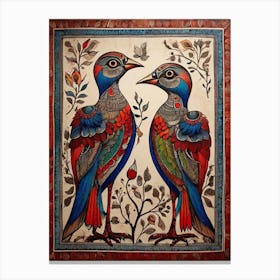 Default Traditional Madhubani Style Painting Of A Birds On A T 1 Canvas Print