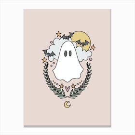 Cute Ghost | Blush Pink Canvas Print