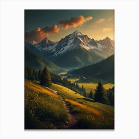 Sunset In The Mountains 18 Canvas Print