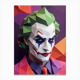 Joker Portrait Low Poly Geometric (24) Canvas Print