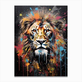 Lion Art Painting Graffiti Style 3 Canvas Print