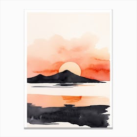 Minimalist Sunset Watercolor Painting (17) Canvas Print