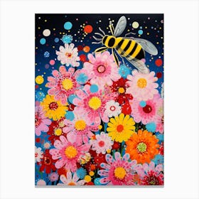 Bees Vivid Colour 1 Canvas Print