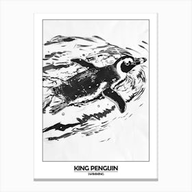 Penguin Swimming Poster 7 Canvas Print
