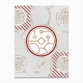 Geometric Glyph Abstract in Festive Gold Silver and Red n.0060 Canvas Print
