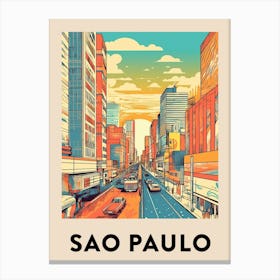 Sao Paulo 2 Vintage Travel Poster Canvas Print