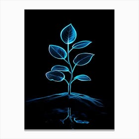 Tree On A Black Background Canvas Print