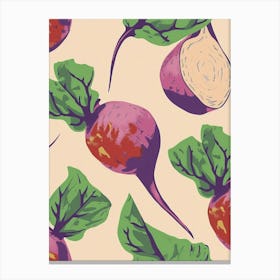 Turnip Root Vegetable Pattern Illustration 1 Canvas Print