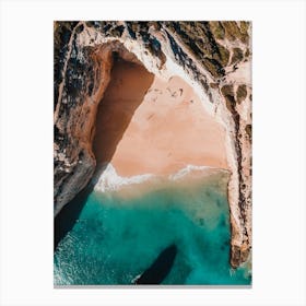 Algarve Drone | Beach aerial travel photography Portugal Canvas Print