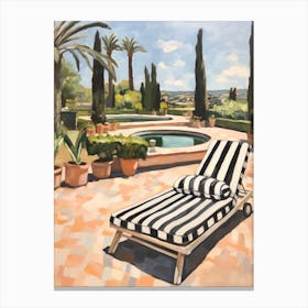 Sun Lounger By The Pool In Valencia Spain Canvas Print