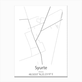 Syurte,Ukraine Minimalist Map Toile