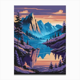 Mountain Landscape Painting Canvas Print