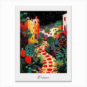 Poster Of Palermo, Italy, Illustration In The Style Of Pop Art 1 Canvas Print